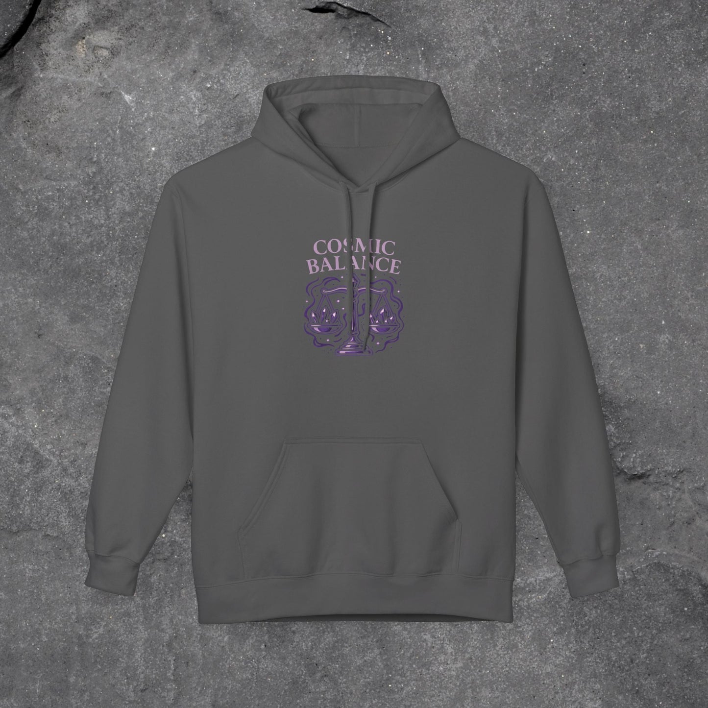 Cosmic Balance Fleece Hoodie - Cozy Pullover for Astrology Lovers, Unisex Gift, Spiritual Wardrobe, Trendy Streetwear, Any Occasion - LustreCo