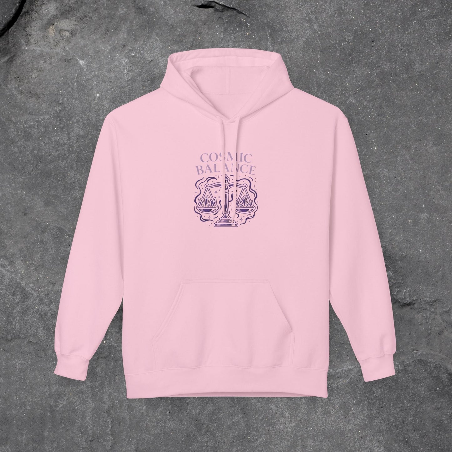 Cosmic Balance Fleece Hoodie - Cozy Pullover for Astrology Lovers, Unisex Gift, Spiritual Wardrobe, Trendy Streetwear, Any Occasion - LustreCo