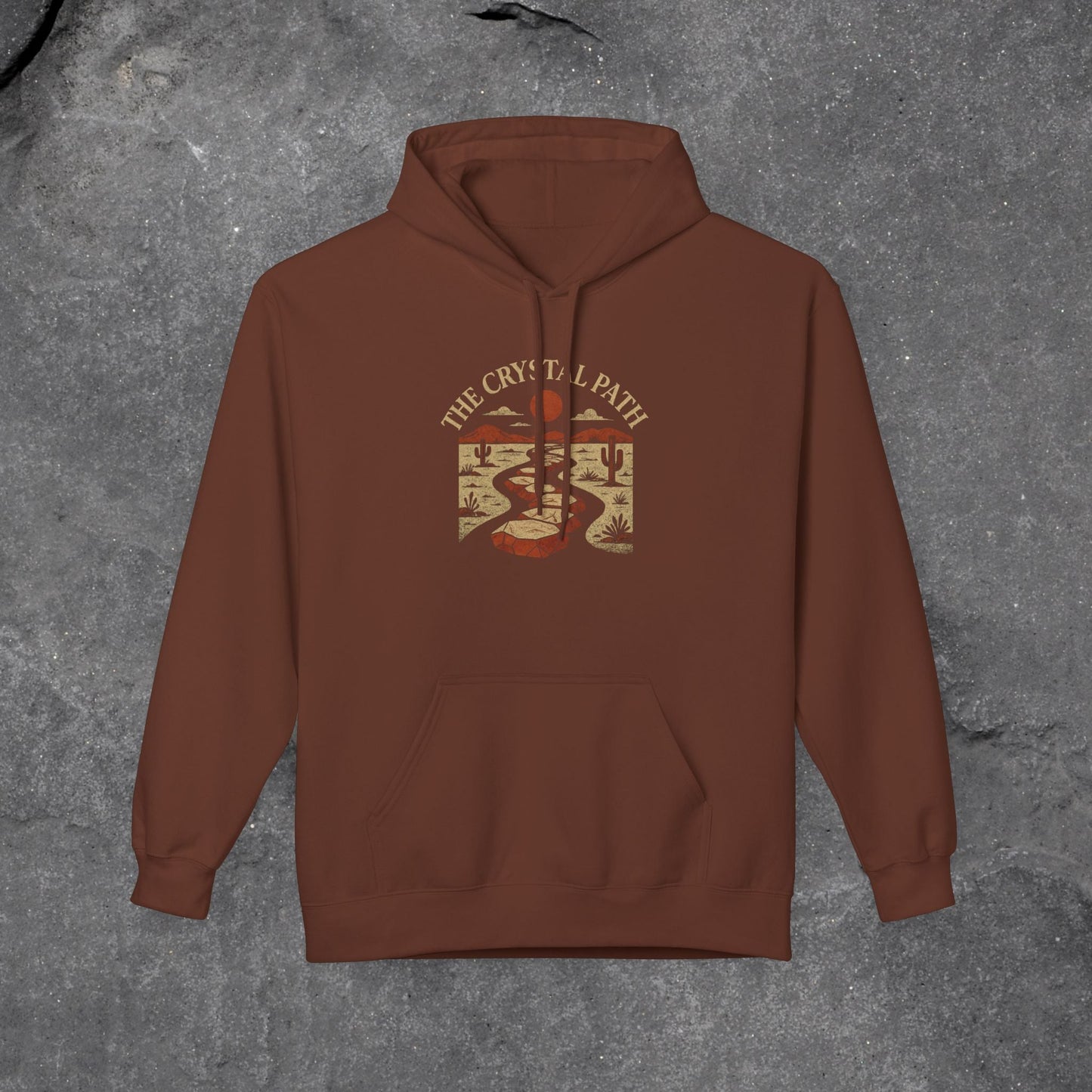Crystal Path Fleece Hoodie, Cozy Sweatshirt, Gift for Mindfulness, Spiritual Apparel, Unisex Hoodie, Relaxation Wear