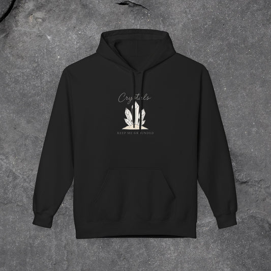 Crystal Vibes Fleece Hoodie - Perfect for Spiritual Seekers & Crystal Lovers - LustreCo