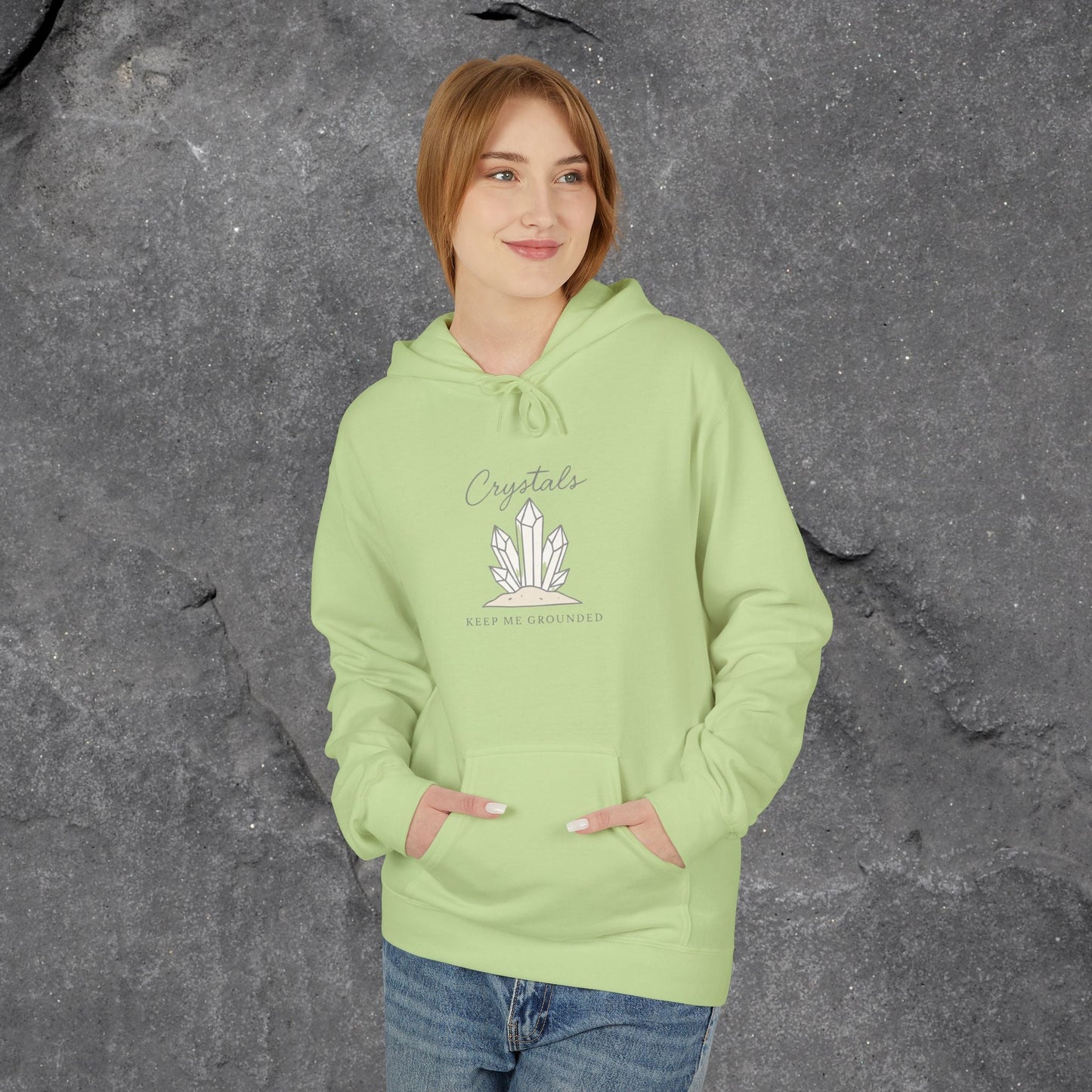Crystal Vibes Fleece Hoodie - Perfect for Spiritual Seekers & Crystal Lovers - LustreCo