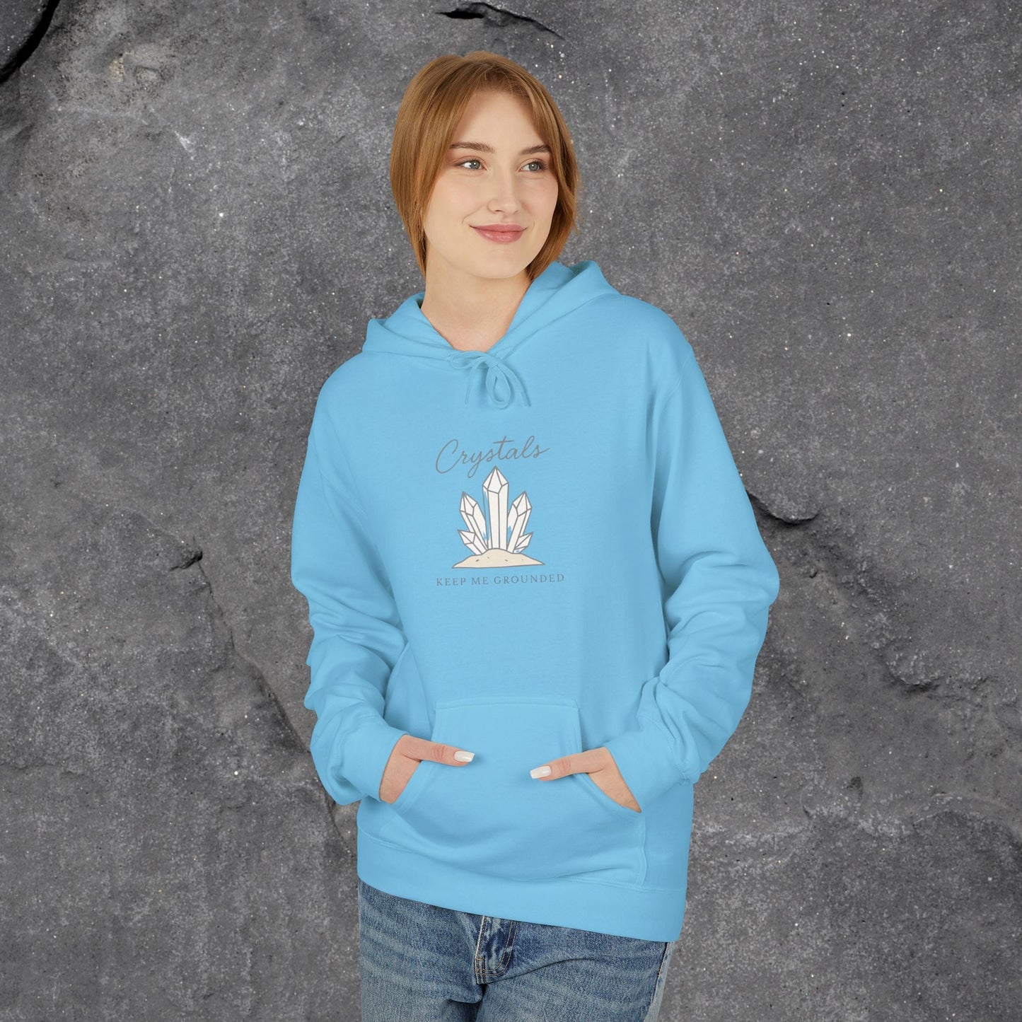 Crystal Vibes Fleece Hoodie - Perfect for Spiritual Seekers & Crystal Lovers - LustreCo