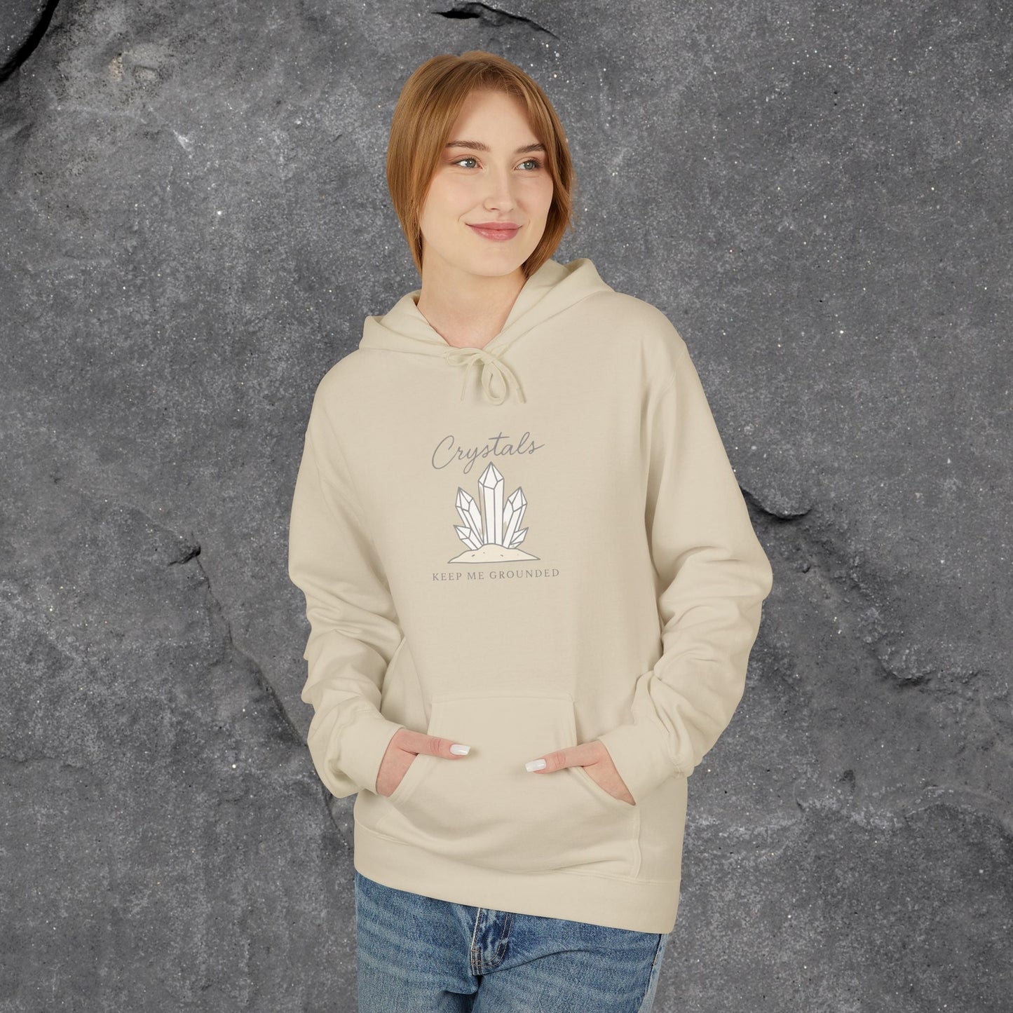 Crystal Vibes Fleece Hoodie - Perfect for Spiritual Seekers & Crystal Lovers - LustreCo