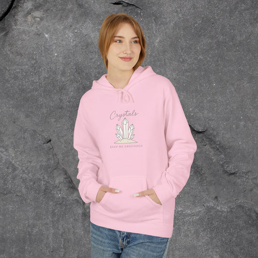 Crystal Vibes Fleece Hoodie - Perfect for Spiritual Seekers & Crystal Lovers - LustreCo