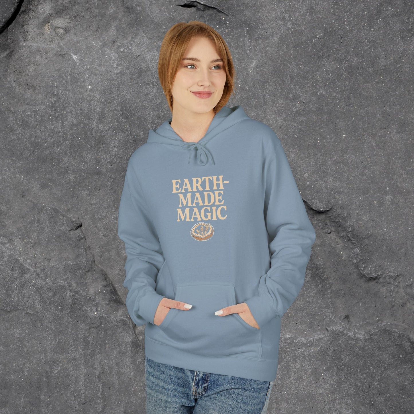 Earth - Made Magic Fleece Hoodie | Cozy Nature - Inspired Sweatshirt | Perfect for Outdoor Lovers, Gifts for Earth Day, Magical Moments - LustreCo