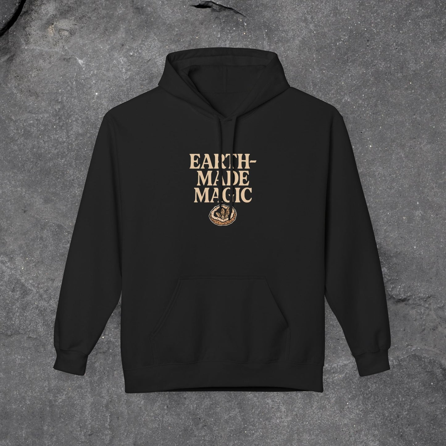 Earth - Made Magic Fleece Hoodie | Cozy Nature - Inspired Sweatshirt | Perfect for Outdoor Lovers, Gifts for Earth Day, Magical Moments - LustreCo