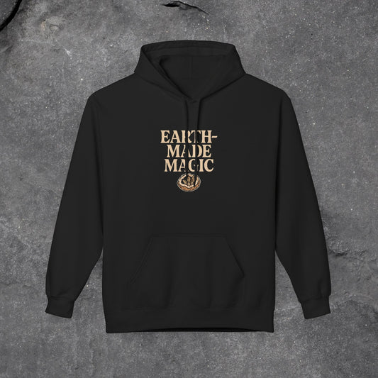 Earth - Made Magic Fleece Hoodie | Cozy Nature - Inspired Sweatshirt | Perfect for Outdoor Lovers, Gifts for Earth Day, Magical Moments - LustreCo