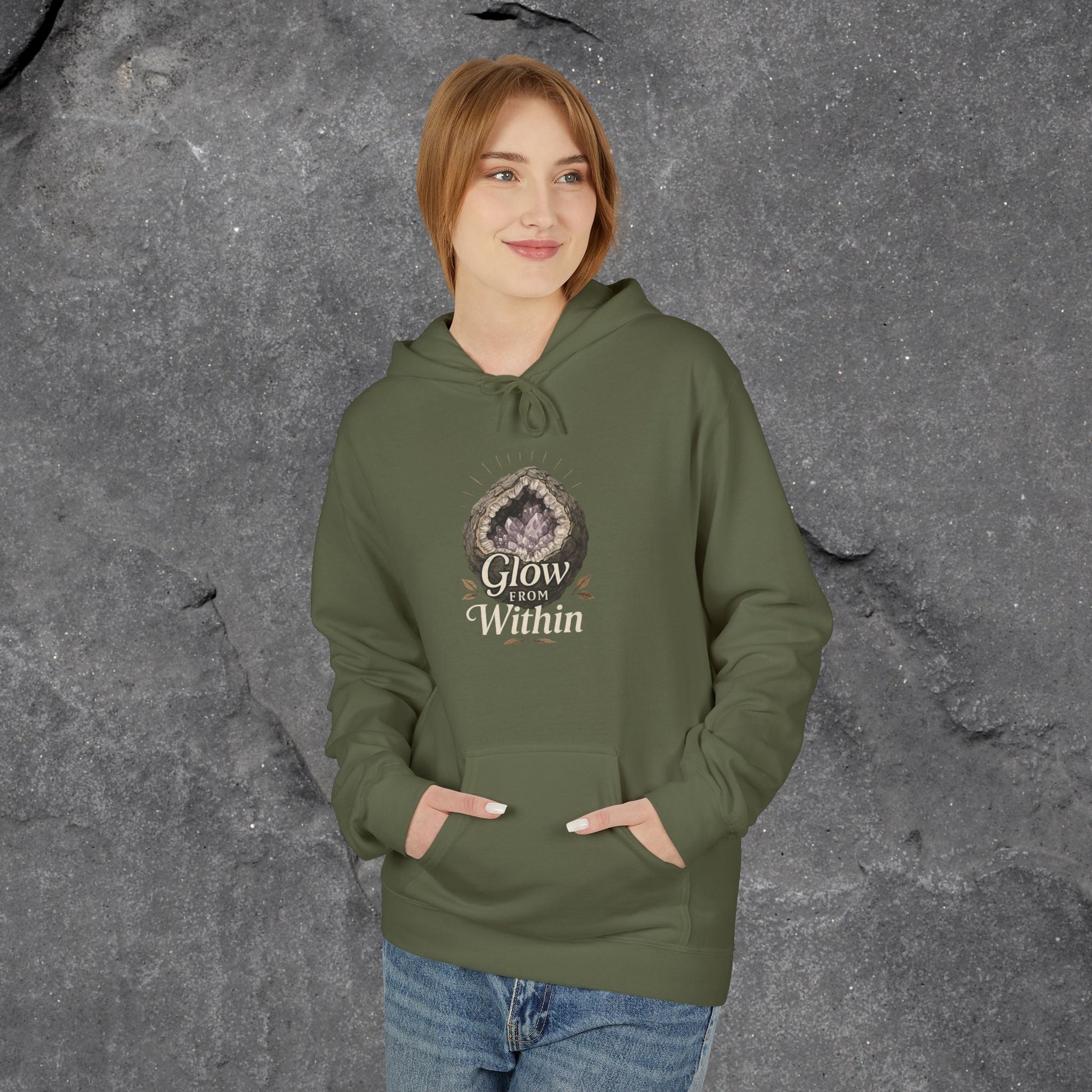 Glow Within Hoodie: Cozy Inspo Gift for Her, Spiritual Self-Care Sweatshirt - LustreCo