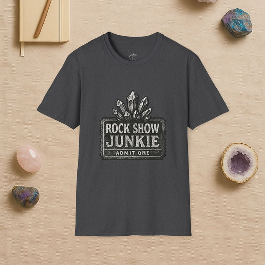 Rock Collector Unisex T-Shirt - Rock Show Junkie Design - LustreCo