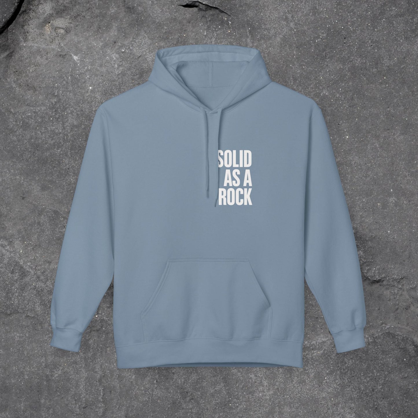 Solid as a Rock Hoodie - Unisex Midweight Fleece, Cozy Sweatshirt, Gift for Him/Her, Casual Wear, Warm Layer - LustreCo