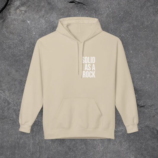 Solid as a Rock Hoodie - Unisex Midweight Fleece, Cozy Sweatshirt, Gift for Him/Her, Casual Wear, Warm Layer - LustreCo