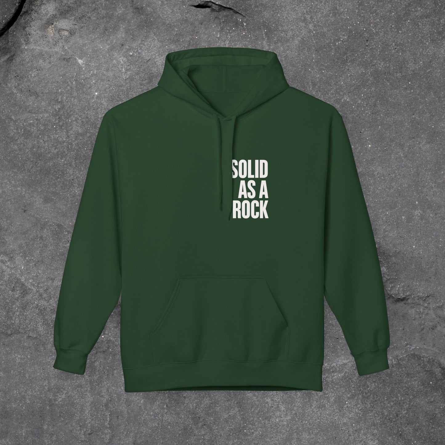 Solid as a Rock Hoodie - Unisex Midweight Fleece, Cozy Sweatshirt, Gift for Him/Her, Casual Wear, Warm Layer - LustreCo