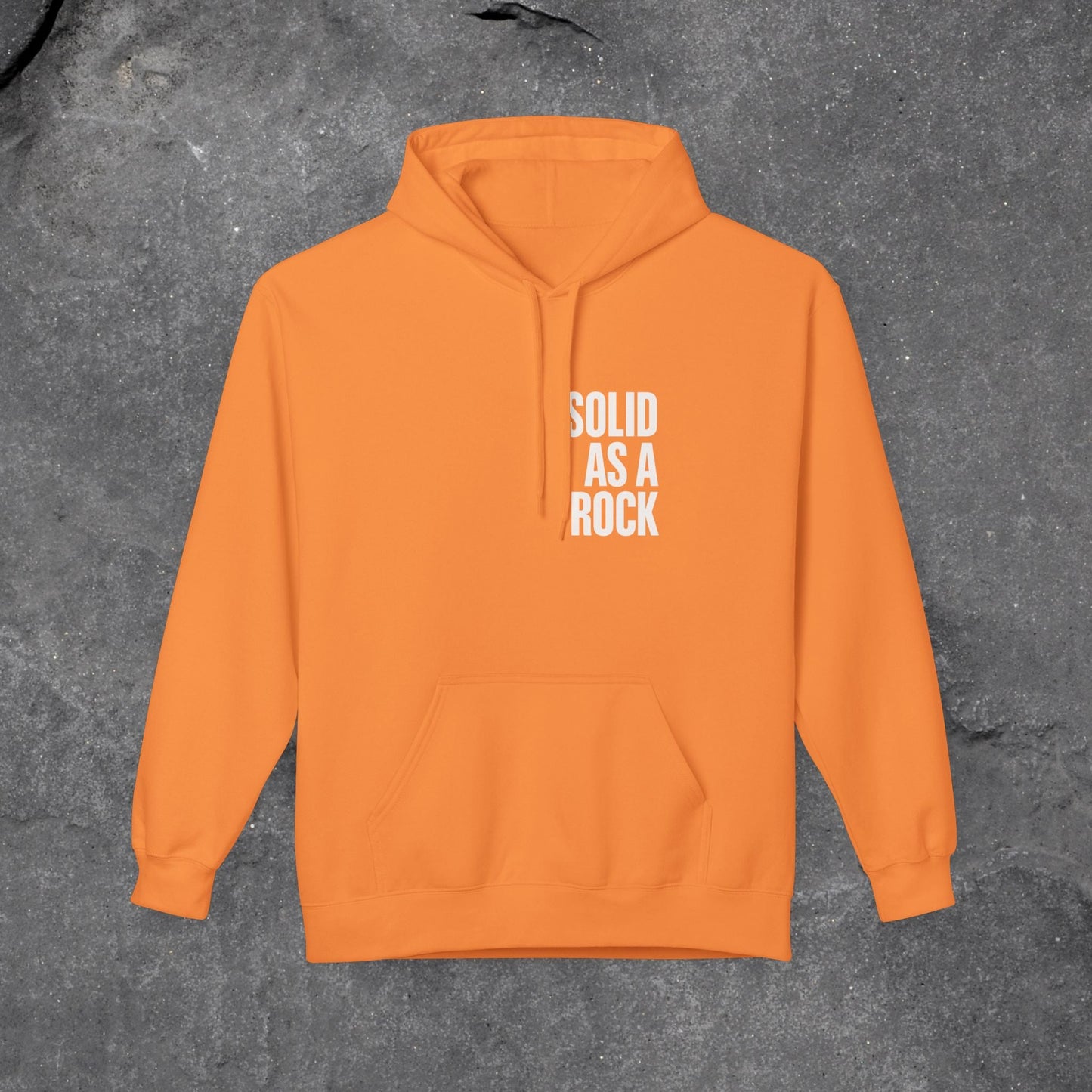 Solid as a Rock Hoodie - Unisex Midweight Fleece, Cozy Sweatshirt, Gift for Him/Her, Casual Wear, Warm Layer - LustreCo