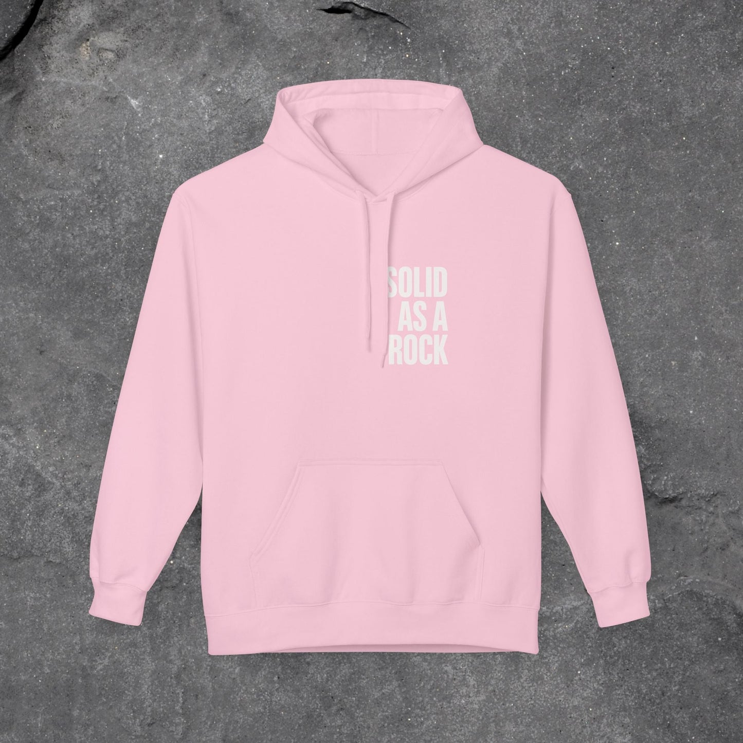 Solid as a Rock Hoodie - Unisex Midweight Fleece, Cozy Sweatshirt, Gift for Him/Her, Casual Wear, Warm Layer - LustreCo