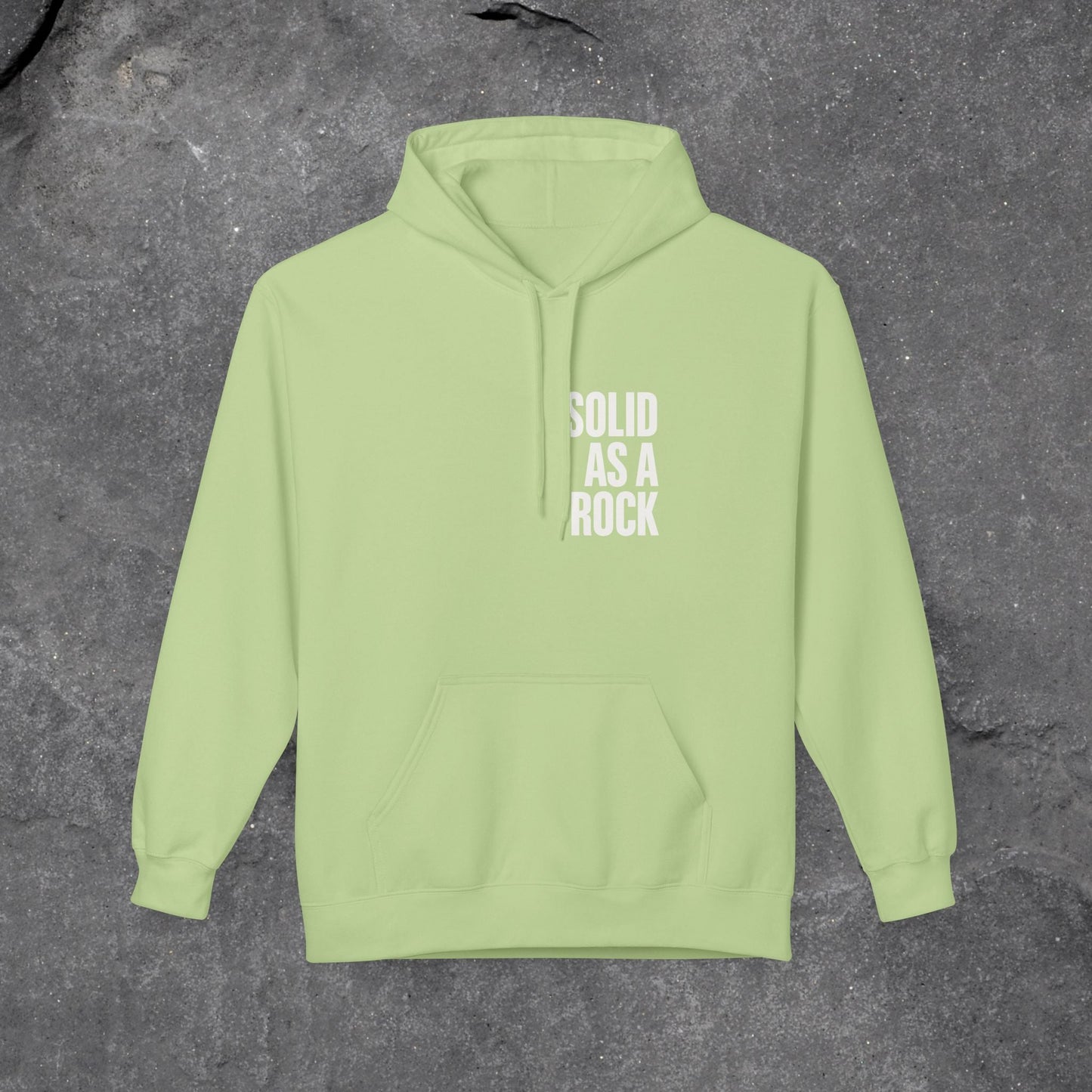 Solid as a Rock Hoodie - Unisex Midweight Fleece, Cozy Sweatshirt, Gift for Him/Her, Casual Wear, Warm Layer - LustreCo