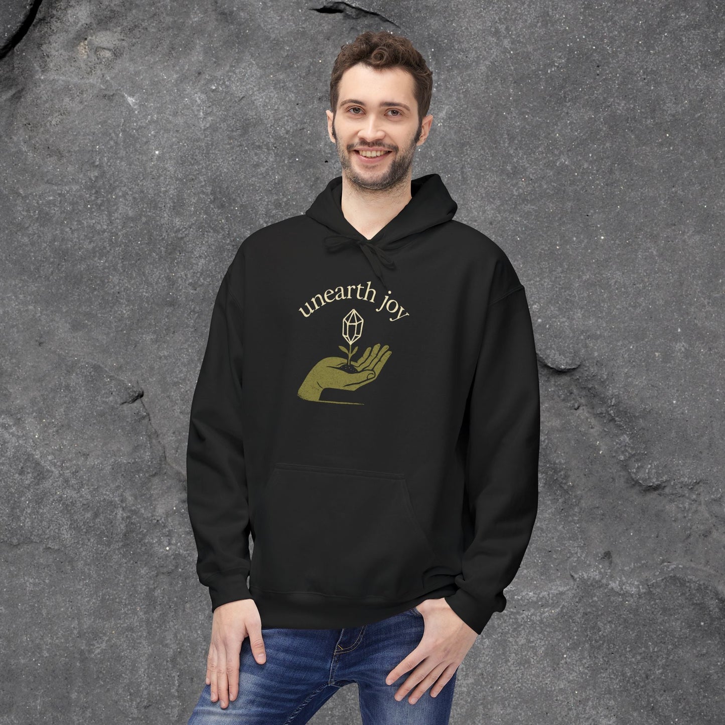 Unearth Joy Fleece Hoodie - Cozy Wellness Gift for All Occasions - LustreCo