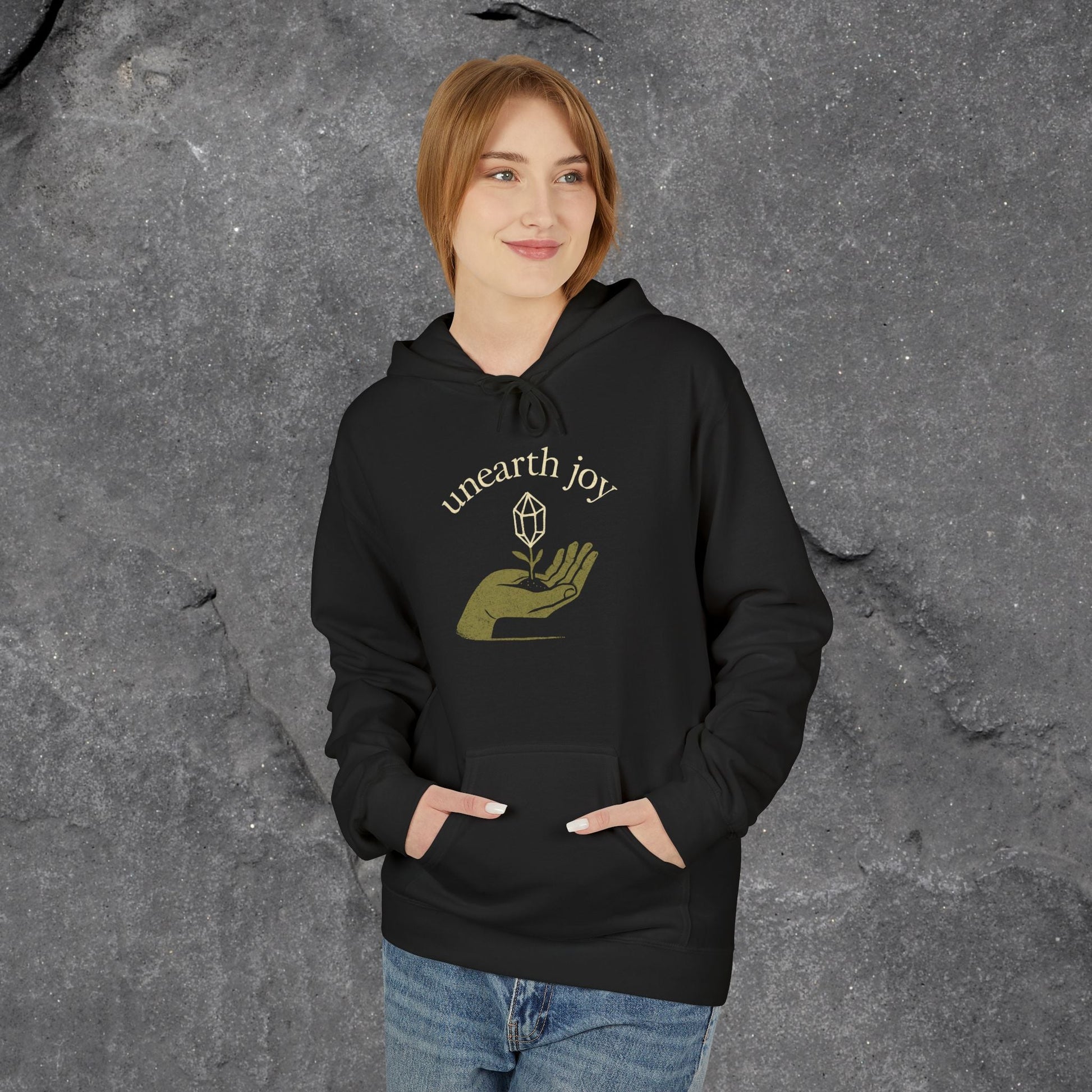 Unearth Joy Fleece Hoodie - Cozy Wellness Gift for All Occasions - LustreCo
