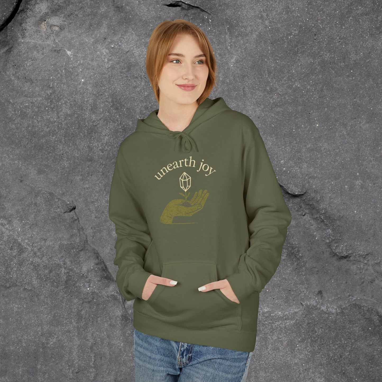 Unearth Joy Fleece Hoodie - Cozy Wellness Gift for All Occasions - LustreCo