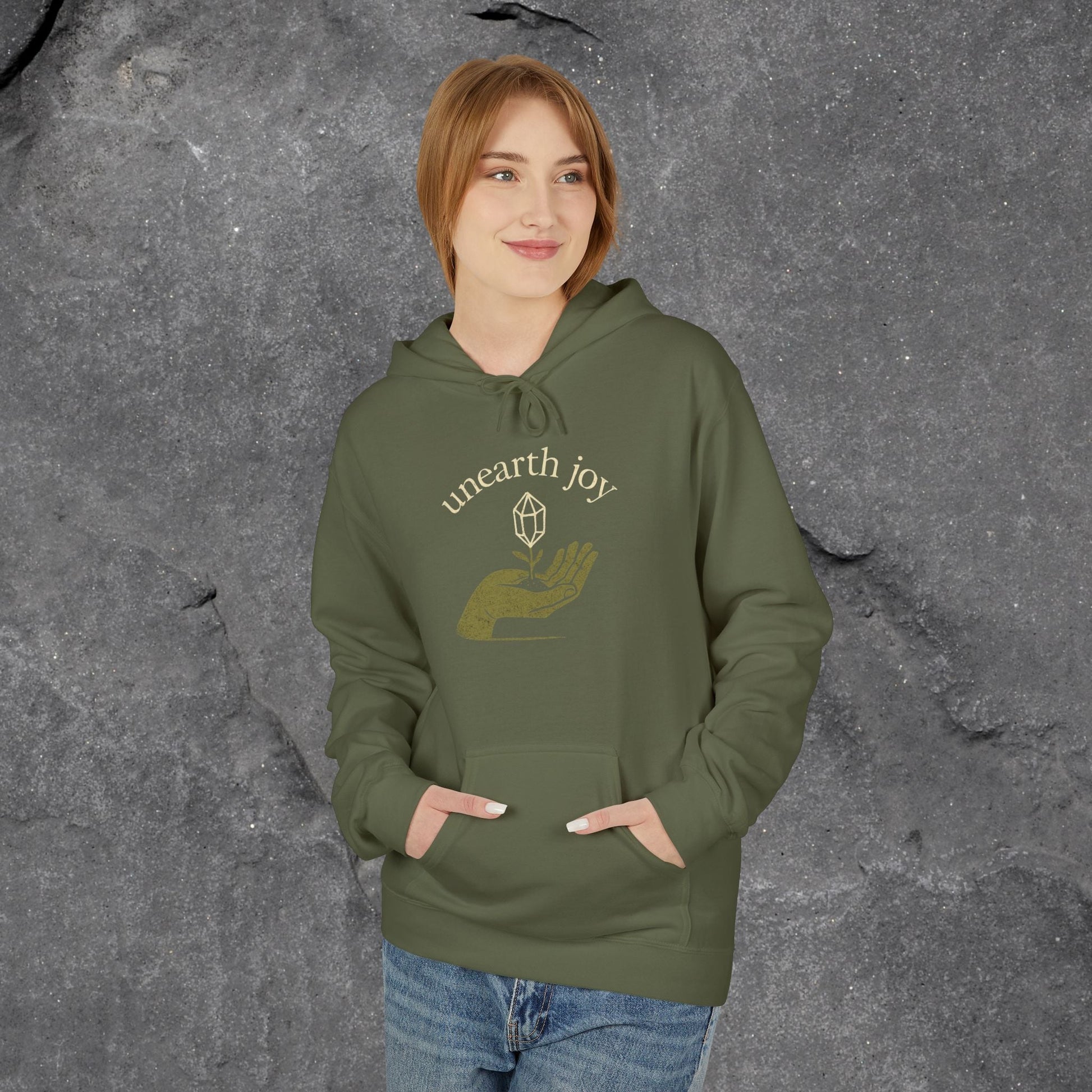 Unearth Joy Fleece Hoodie - Cozy Wellness Gift for All Occasions - LustreCo