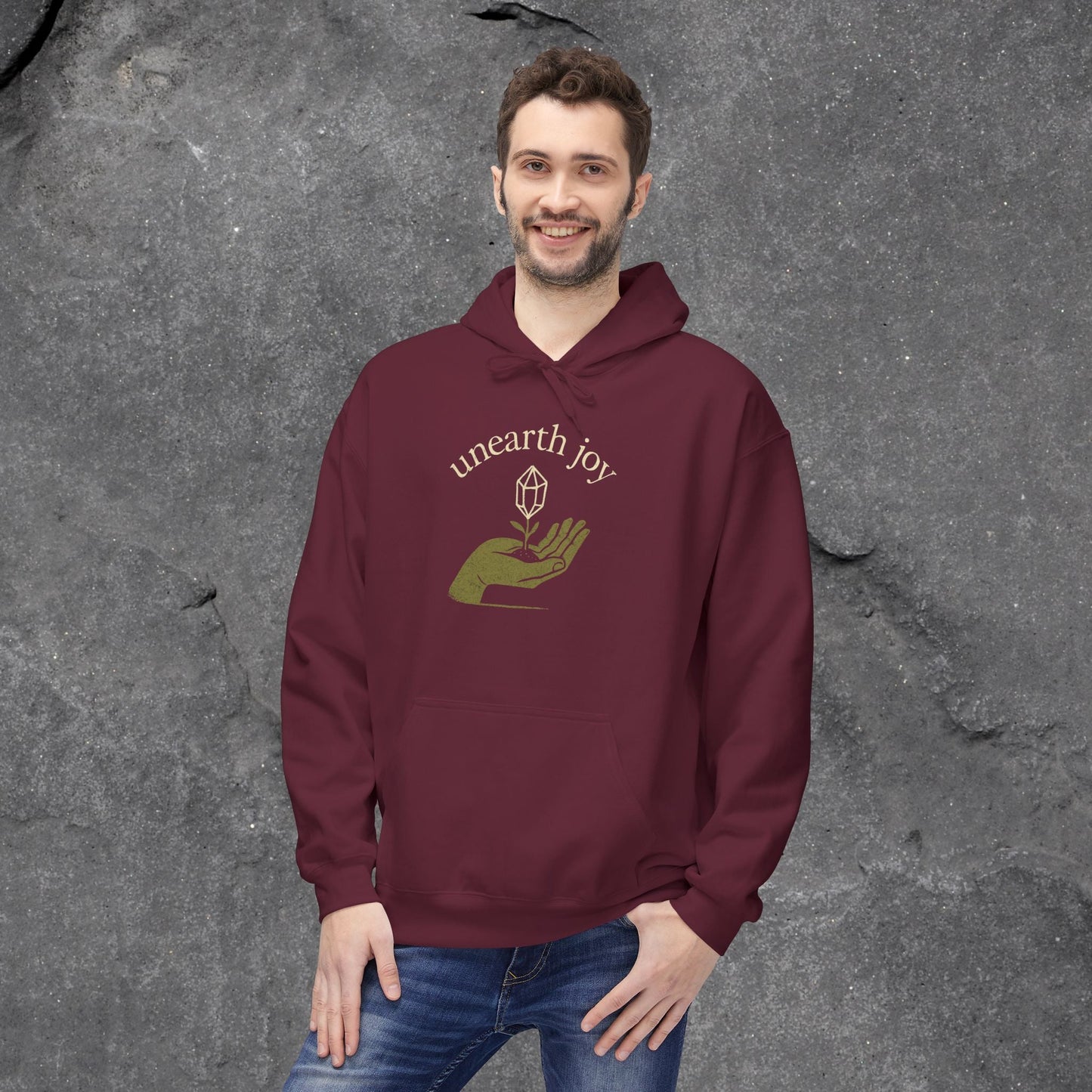 Unearth Joy Fleece Hoodie - Cozy Wellness Gift for All Occasions - LustreCo