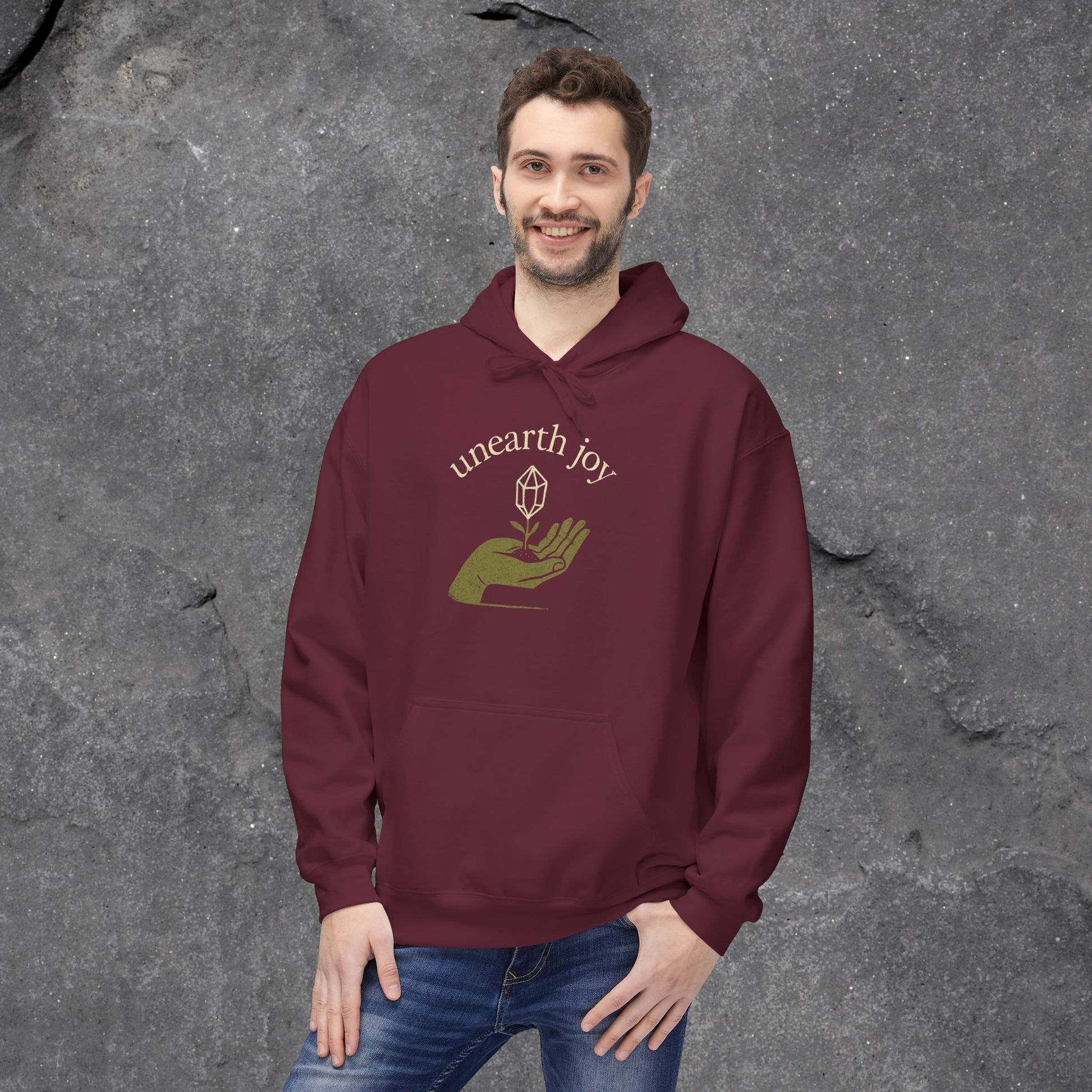 Unearth Joy Fleece Hoodie - Cozy Wellness Gift for All Occasions - LustreCo