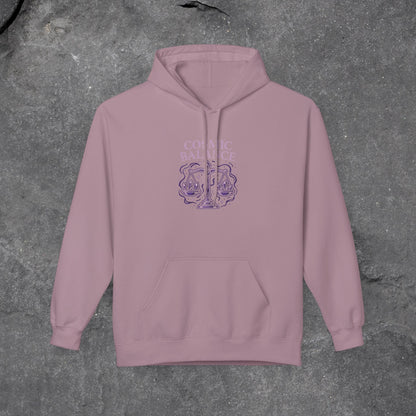 Cosmic Balance Fleece Hoodie - Cozy Pullover for Astrology Lovers, Unisex Gift, Spiritual Wardrobe, Trendy Streetwear, Any Occasion - LustreCo