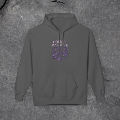 Cosmic Balance Fleece Hoodie - Cozy Pullover for Astrology Lovers, Unisex Gift, Spiritual Wardrobe, Trendy Streetwear, Any Occasion - LustreCo