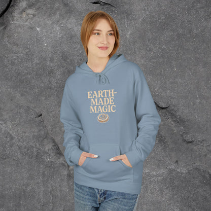 Earth - Made Magic Fleece Hoodie | Cozy Nature - Inspired Sweatshirt | Perfect for Outdoor Lovers, Gifts for Earth Day, Magical Moments - LustreCo