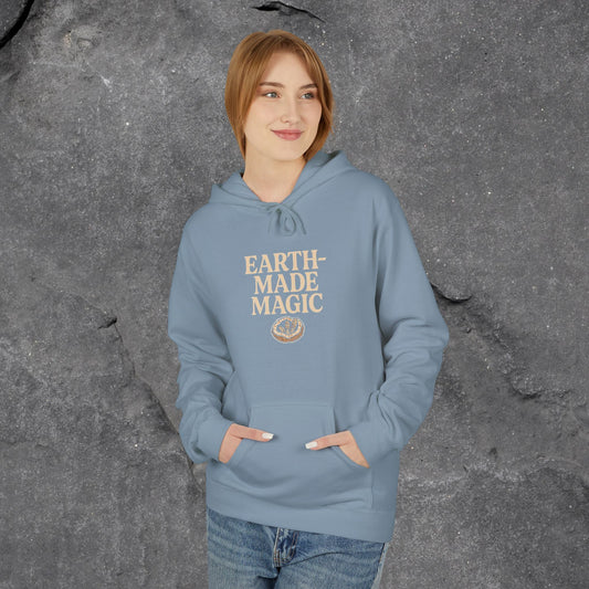 Earth - Made Magic Fleece Hoodie | Cozy Nature - Inspired Sweatshirt | Perfect for Outdoor Lovers, Gifts for Earth Day, Magical Moments - LustreCo