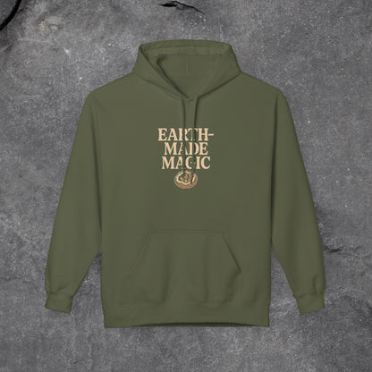 Earth - Made Magic Fleece Hoodie | Cozy Nature - Inspired Sweatshirt | Perfect for Outdoor Lovers, Gifts for Earth Day, Magical Moments - LustreCo