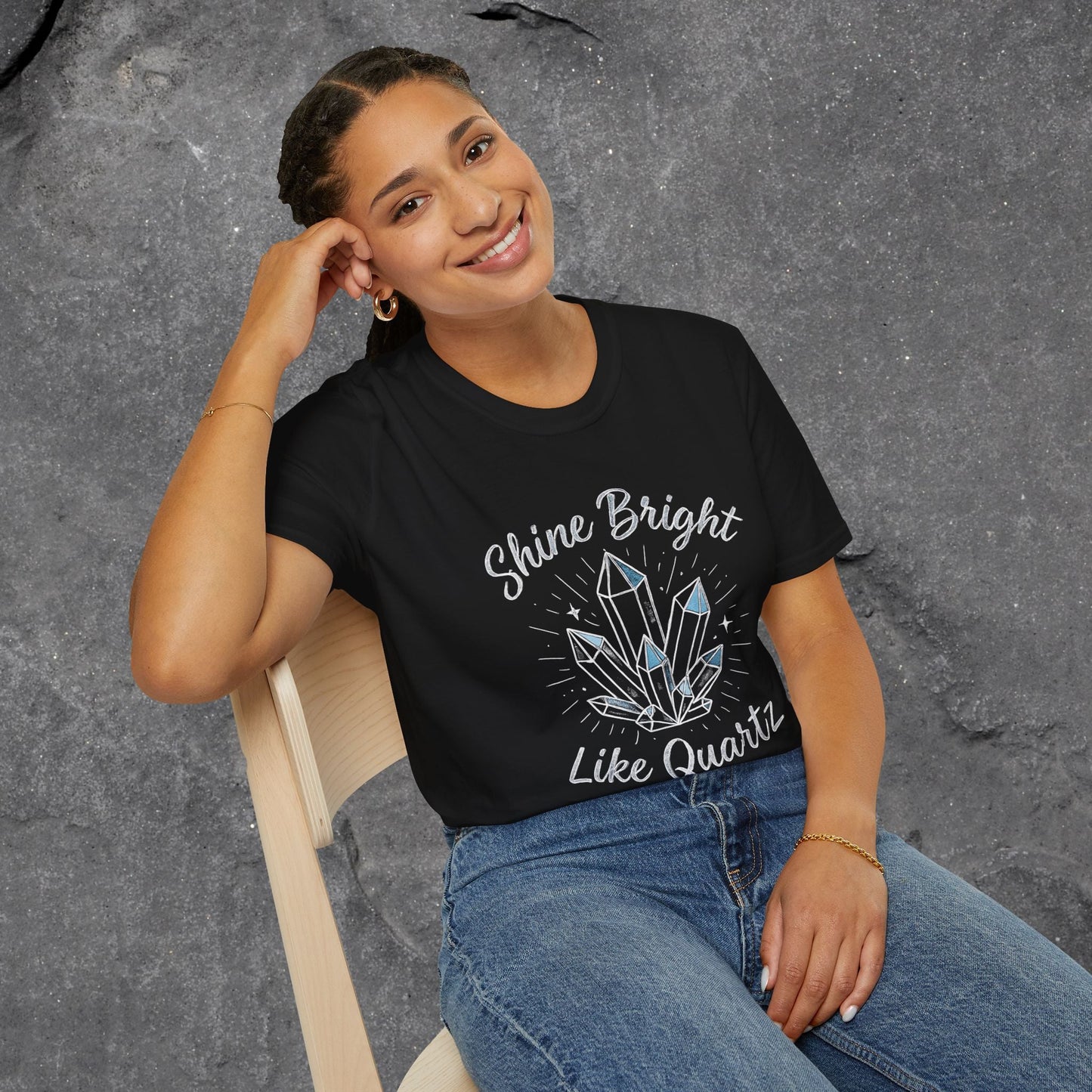 Quartz T-Shirt - Shine Bright Crystal Style Tee for Unisex - LustreCo