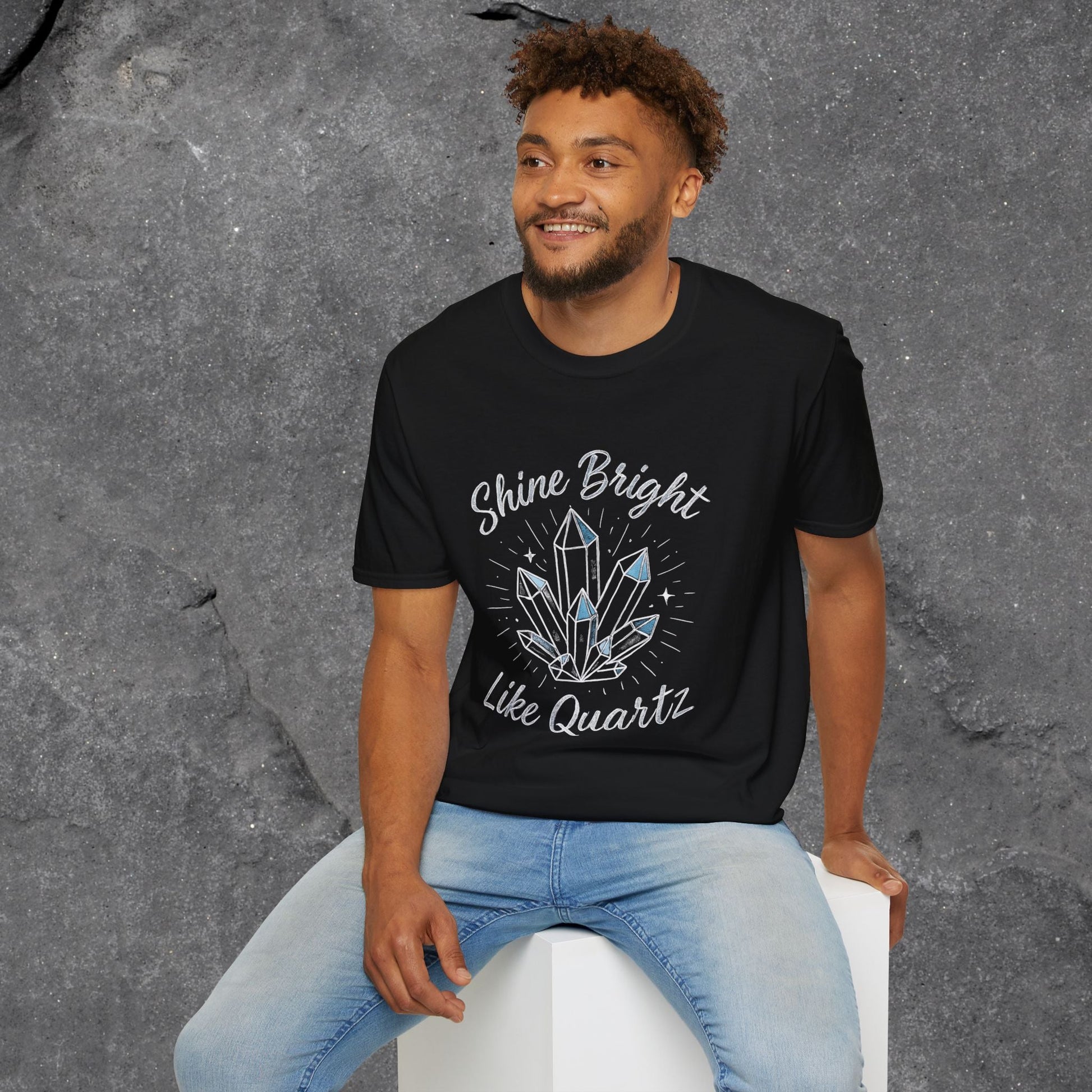 Quartz T-Shirt - Shine Bright Crystal Style Tee for Unisex - LustreCo