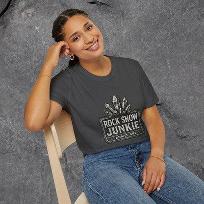 Rock Collector Unisex T-Shirt - Rock Show Junkie Design - LustreCo