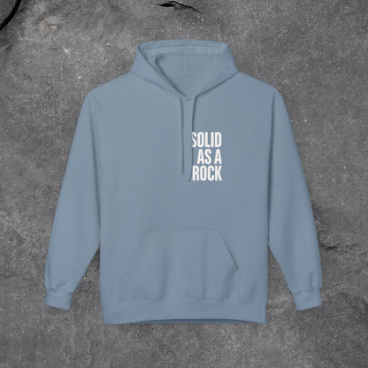 Solid as a Rock Hoodie - Unisex Midweight Fleece, Cozy Sweatshirt, Gift for Him/Her, Casual Wear, Warm Layer - LustreCo
