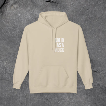 Solid as a Rock Hoodie - Unisex Midweight Fleece, Cozy Sweatshirt, Gift for Him/Her, Casual Wear, Warm Layer - LustreCo