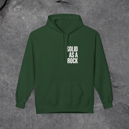 Solid as a Rock Hoodie - Unisex Midweight Fleece, Cozy Sweatshirt, Gift for Him/Her, Casual Wear, Warm Layer - LustreCo