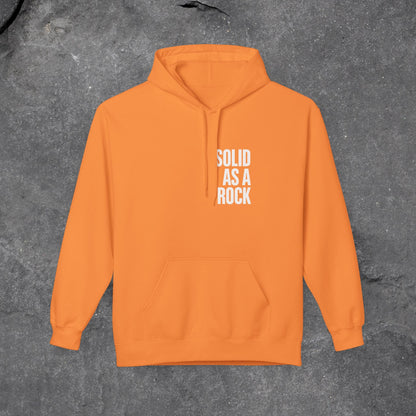Solid as a Rock Hoodie - Unisex Midweight Fleece, Cozy Sweatshirt, Gift for Him/Her, Casual Wear, Warm Layer - LustreCo