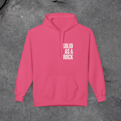 Solid as a Rock Hoodie - Unisex Midweight Fleece, Cozy Sweatshirt, Gift for Him/Her, Casual Wear, Warm Layer - LustreCo