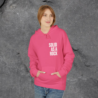 Solid as a Rock Hoodie - Unisex Midweight Fleece, Cozy Sweatshirt, Gift for Him/Her, Casual Wear, Warm Layer - LustreCo