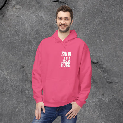 Solid as a Rock Hoodie - Unisex Midweight Fleece, Cozy Sweatshirt, Gift for Him/Her, Casual Wear, Warm Layer - LustreCo