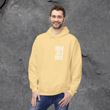 Solid as a Rock Hoodie - Unisex Midweight Fleece, Cozy Sweatshirt, Gift for Him/Her, Casual Wear, Warm Layer - LustreCo