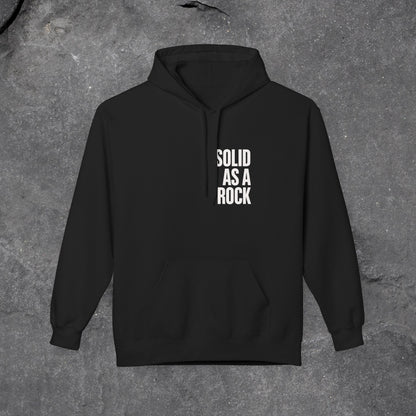 Solid as a Rock Hoodie - Unisex Midweight Fleece, Cozy Sweatshirt, Gift for Him/Her, Casual Wear, Warm Layer - LustreCo