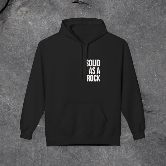 Solid as a Rock Hoodie - Unisex Midweight Fleece, Cozy Sweatshirt, Gift for Him/Her, Casual Wear, Warm Layer - LustreCo