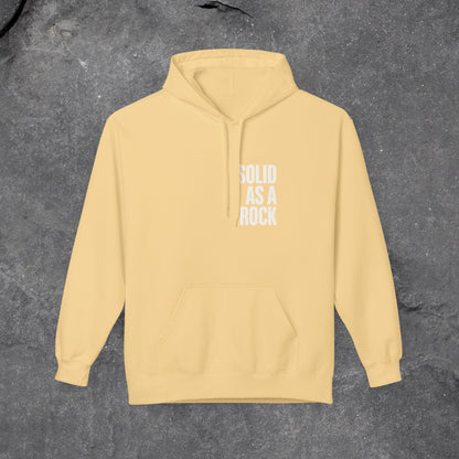Solid as a Rock Hoodie - Unisex Midweight Fleece, Cozy Sweatshirt, Gift for Him/Her, Casual Wear, Warm Layer - LustreCo