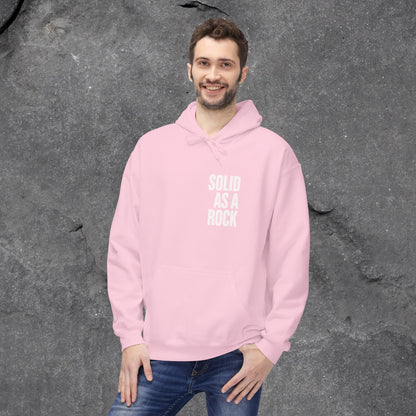 Solid as a Rock Hoodie - Unisex Midweight Fleece, Cozy Sweatshirt, Gift for Him/Her, Casual Wear, Warm Layer - LustreCo